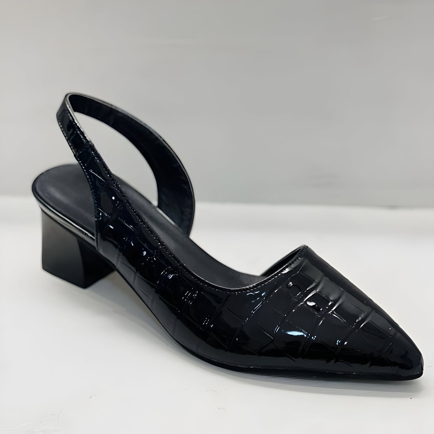Dames Slingback Pumps met Puntneus en Blokhak