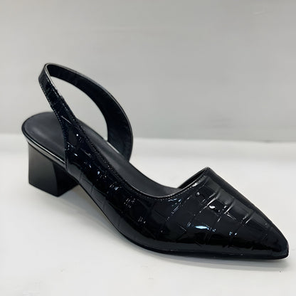 Dames Slingback Pumps met Puntneus en Blokhak