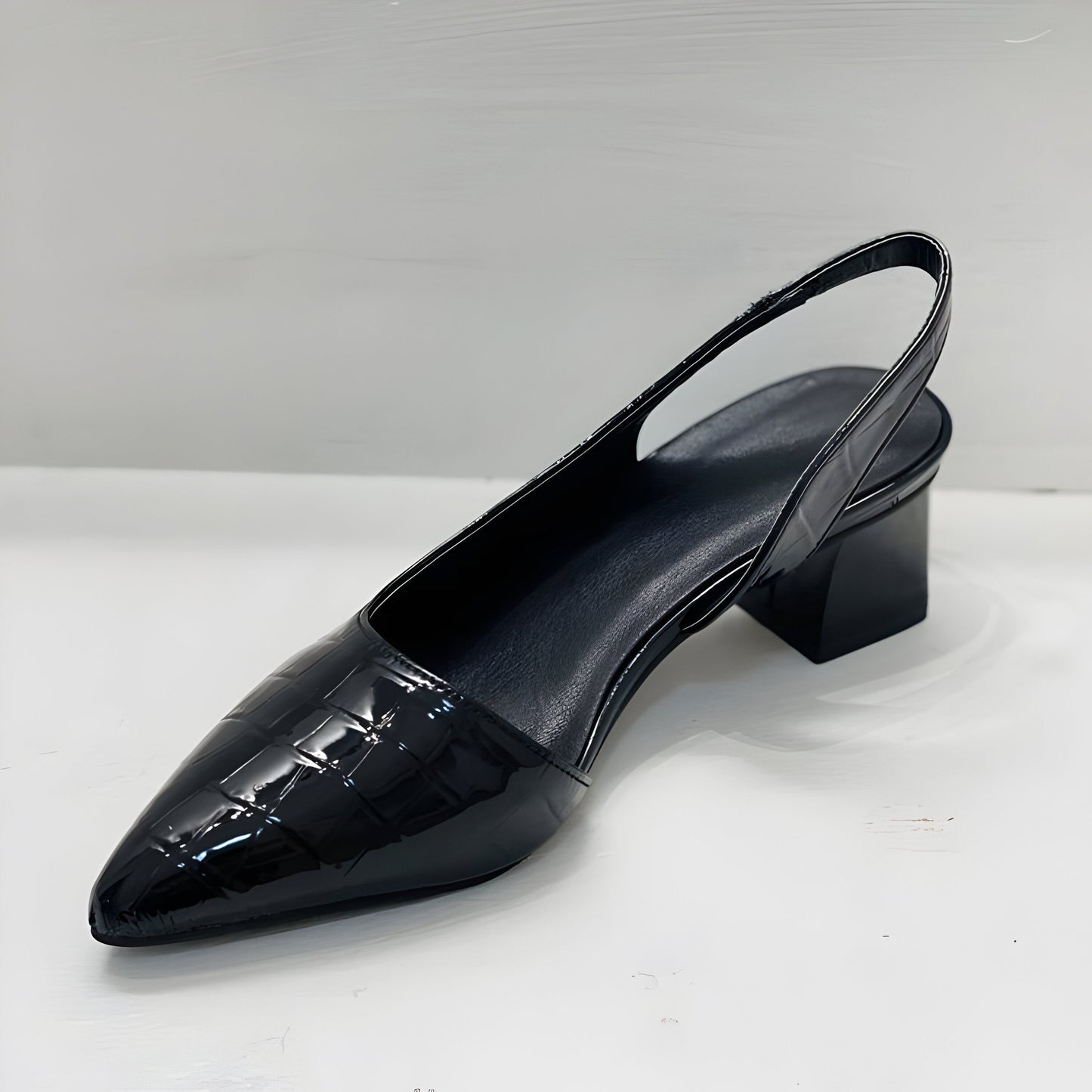 Dames Slingback Pumps met Puntneus en Blokhak
