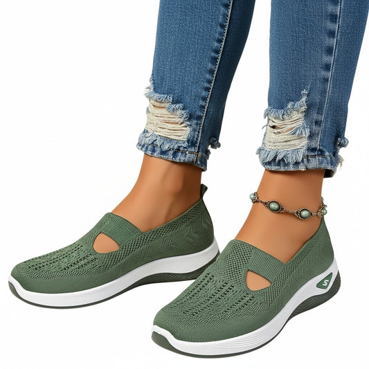 Dames Slip-on Sneakers met Uitneembaar Voetbed en Sleehak