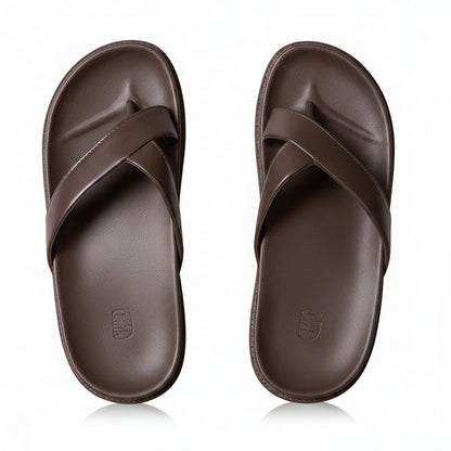 Dames Slippers met Gekruiste Banden en Plateauzool