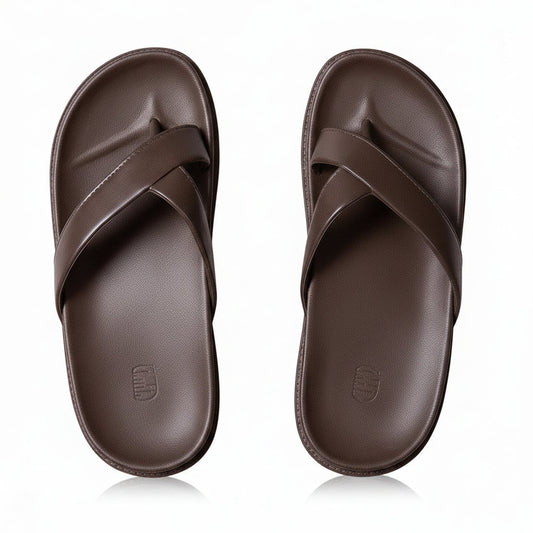 Dames Slippers met Gekruiste Banden en Plateauzool