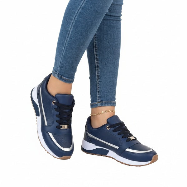 Dames Sneakers met Plateauzool en Vetersluiting