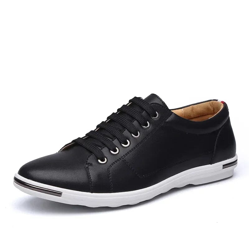 Dames Sneakers met Strakke Neus en Metalen Zooldetail Zwart