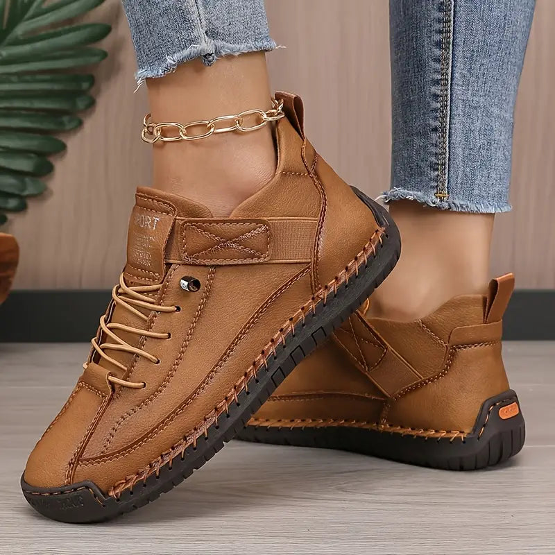 Dames Sneakers met Vetersluiting en Klittenbandsluiting