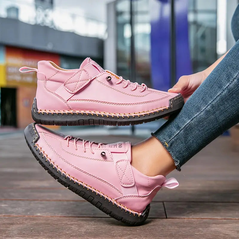 Dames Sneakers met Vetersluiting en Klittenbandsluiting