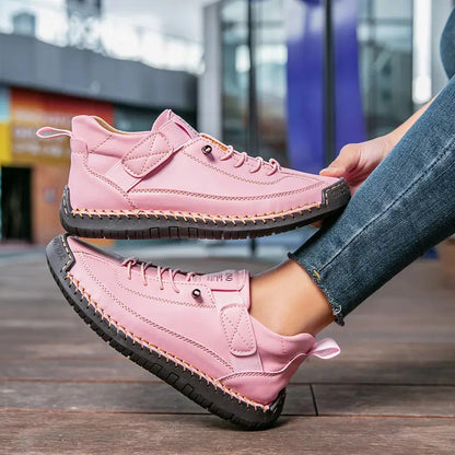 Dames Sneakers met Vetersluiting en Klittenbandsluiting
