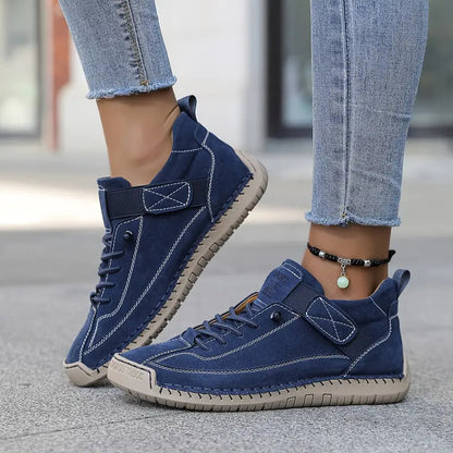 Dames Sneakers met Vetersluiting en Klittenbandsluiting