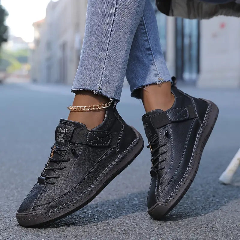Dames Sneakers met Vetersluiting en Klittenbandsluiting