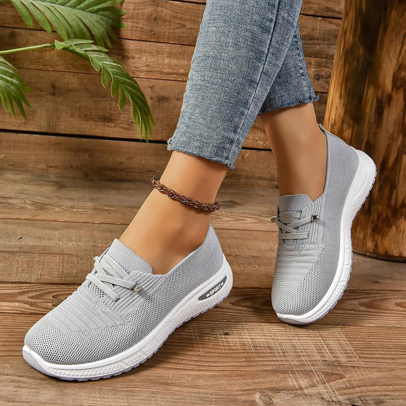 Dames Sneakers met Vetersluiting en Lichtgewicht Zool