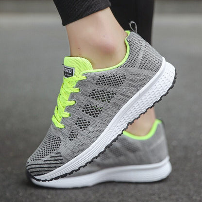 Dames Sneakers met Vetersluiting en Ronde Neus Groen