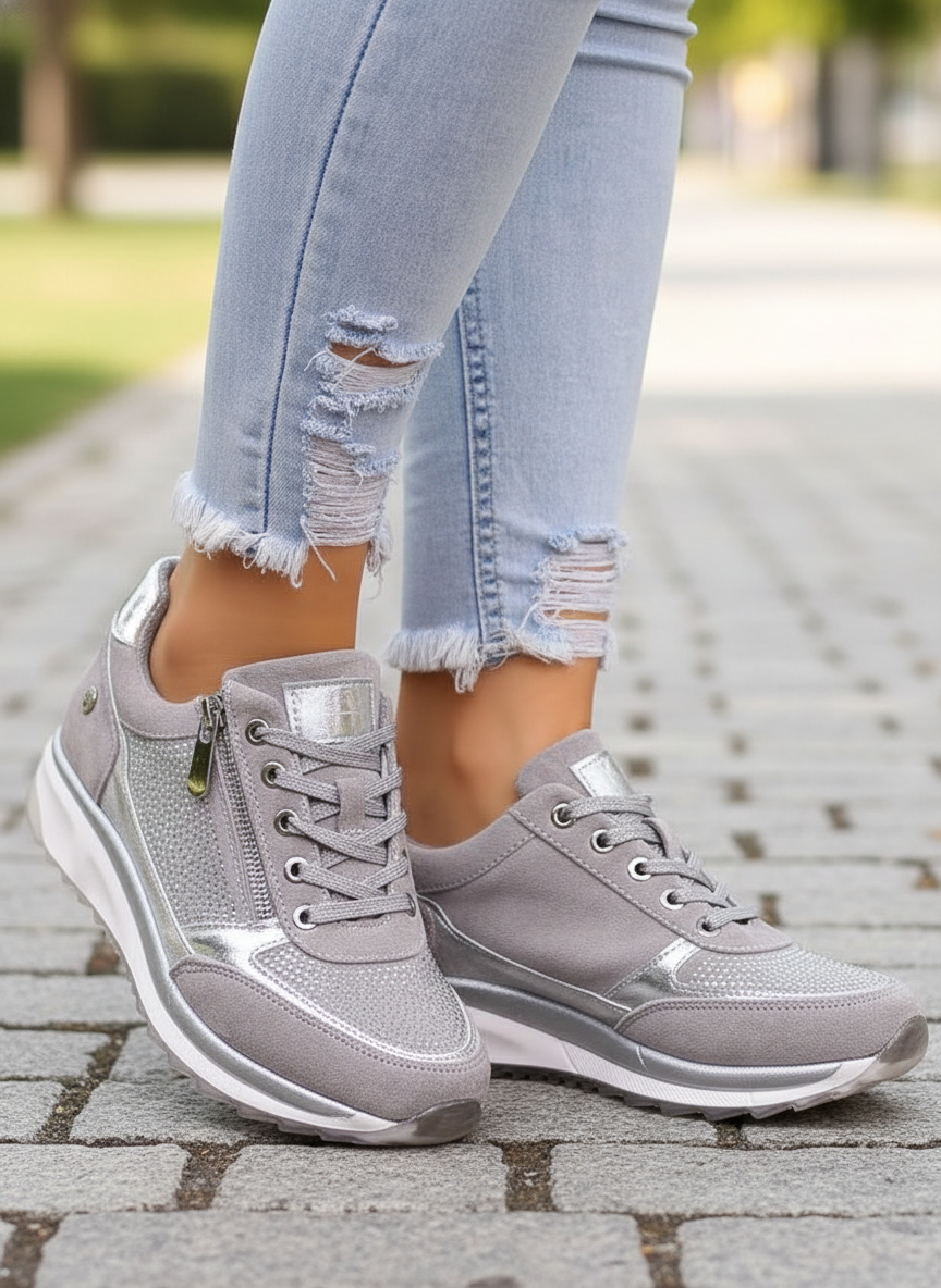 Dames Sneakers met Wigzool, Strass en Zijrits