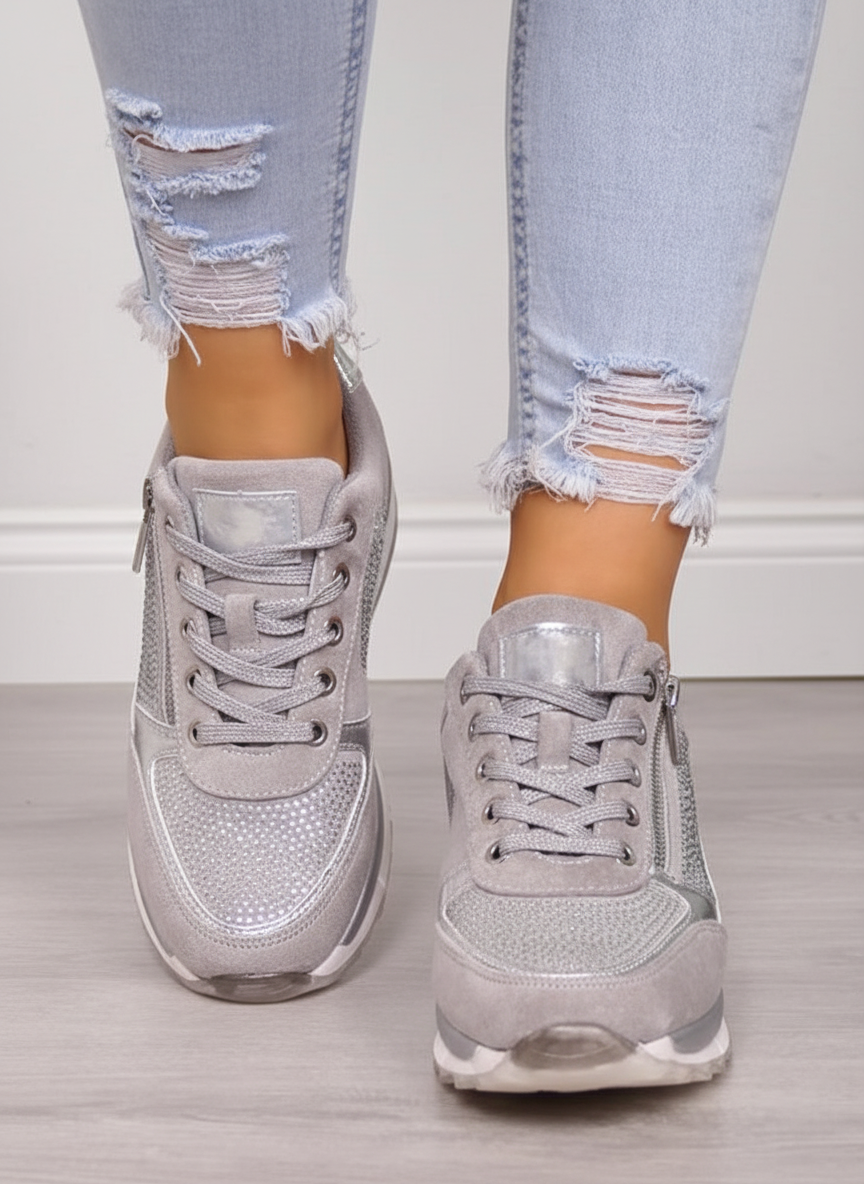Dames Sneakers met Wigzool, Strass en Zijrits
