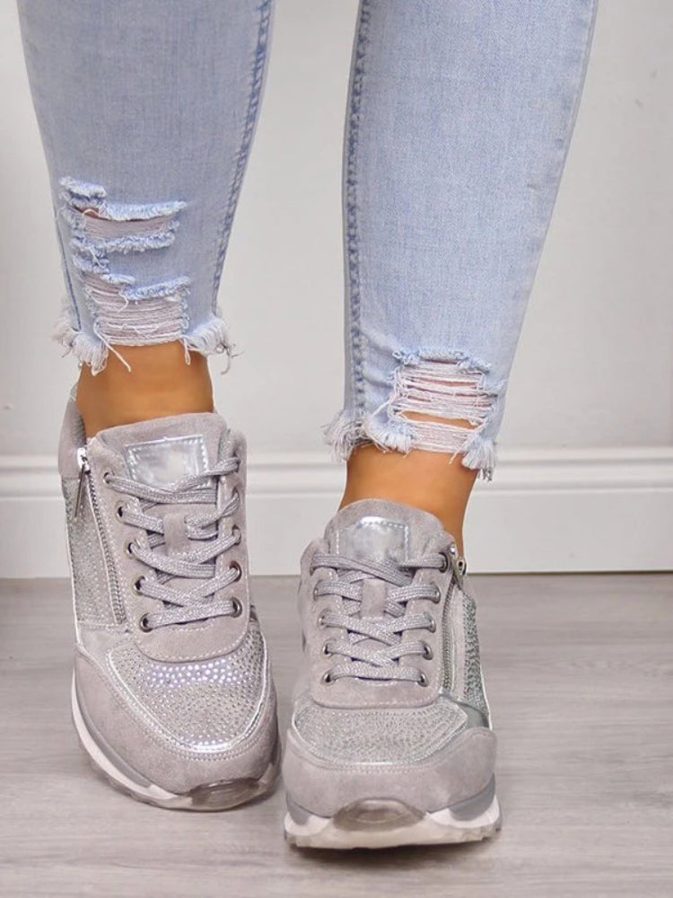 Dames Sneakers met Wigzool, Strass en Zijrits