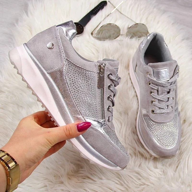 Dames Sneakers met Wigzool, Strass en Zijrits