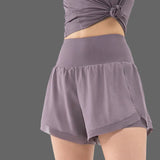 Dames Sportshorts met Hoge Taille en Ingebouwde Binnenlaag