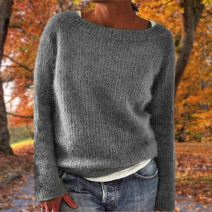 Dames Sweater Lange Mouw met Ronde Hals Grijs