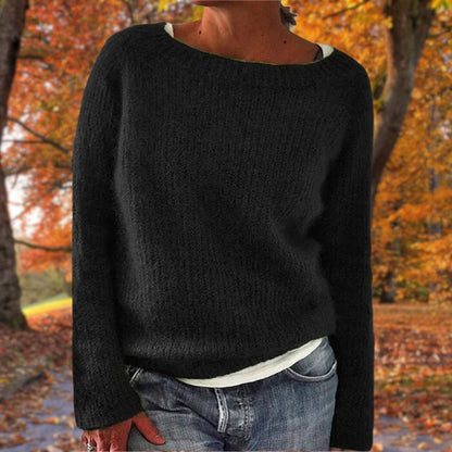 Dames Sweater Lange Mouw met Ronde Hals Zwart