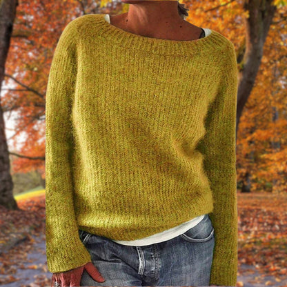 Dames Sweater Lange Mouw met Ronde Hals Geel