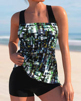 Dames Tankini Set met Shorts en Brede Bandjes