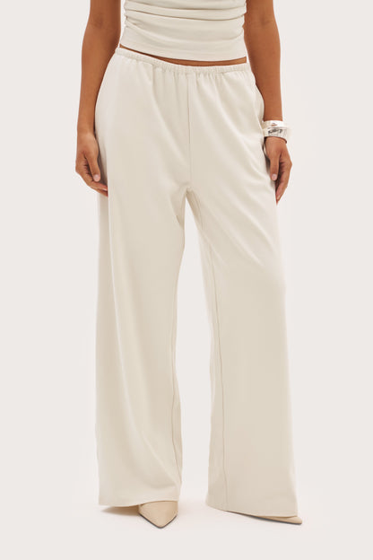 Dames Wide Leg Broek met Elastische Taille en Steekzakken