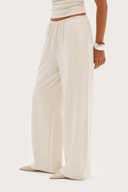 Dames Wide Leg Broek met Elastische Taille en Steekzakken