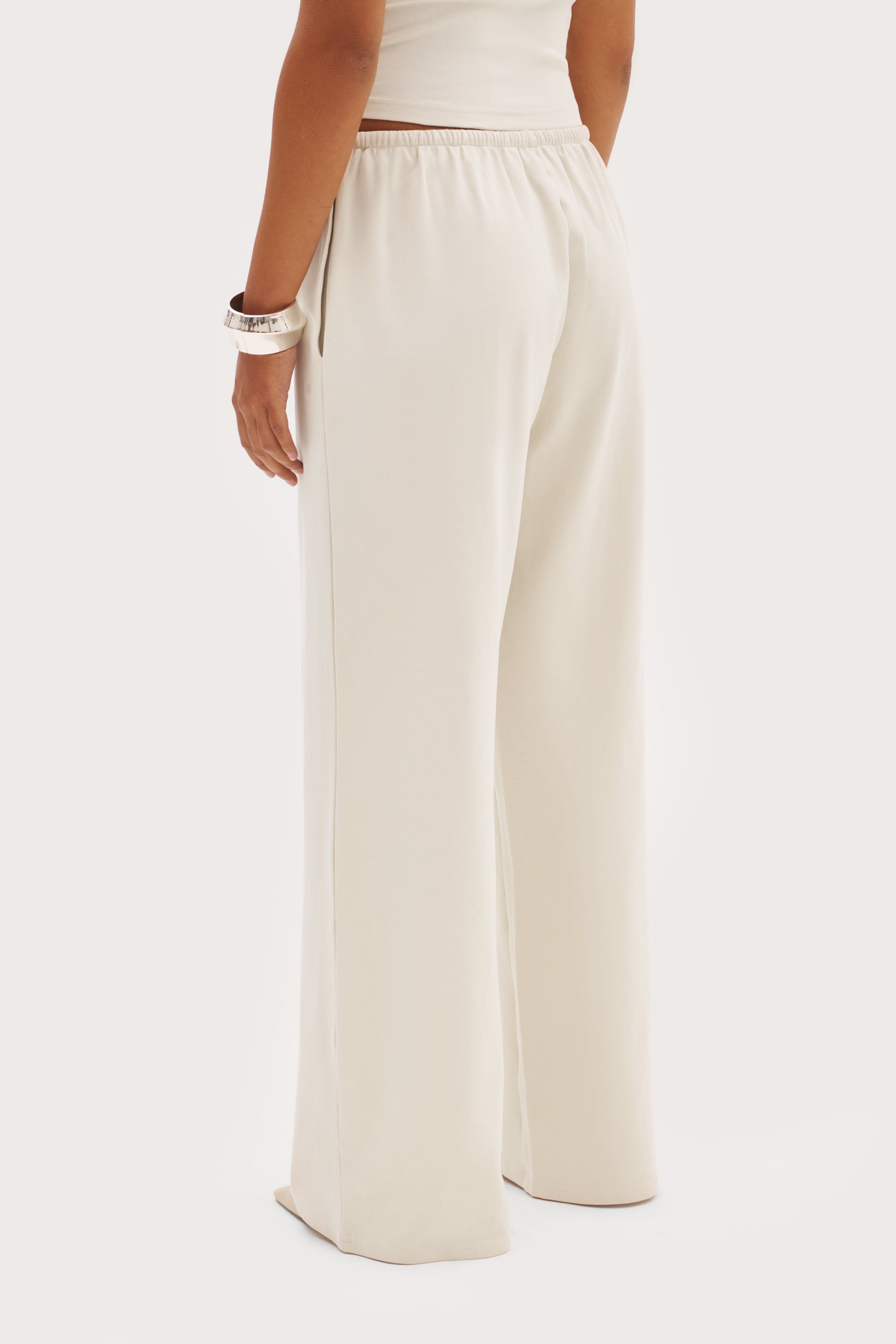 Dames Wide Leg Broek met Elastische Taille en Steekzakken