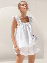Dames Zomerset Mouwloze Top met Volants en Short