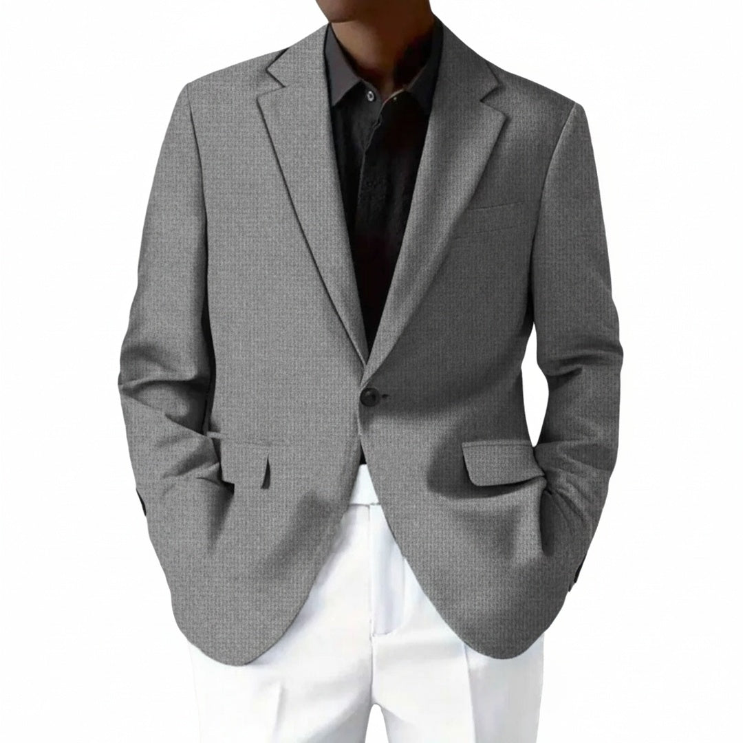 Heren Blazer met Getailleerde Pasvorm en Revers Kraag