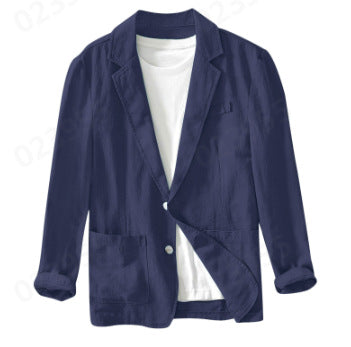Heren Blazer met Revers en Knoopsluiting Regular Fit Marineblauw