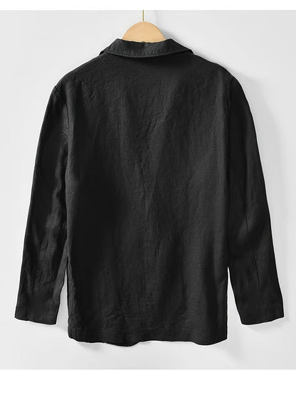 Heren Blazer met Revers en Knoopsluiting Regular Fit