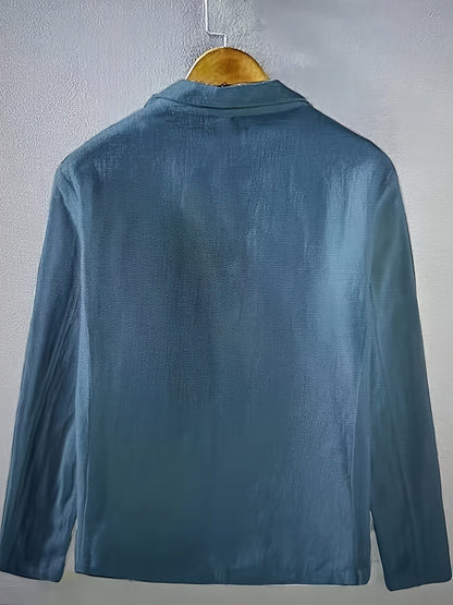 Heren Blazer met Revers en Knoopsluiting Regular Fit
