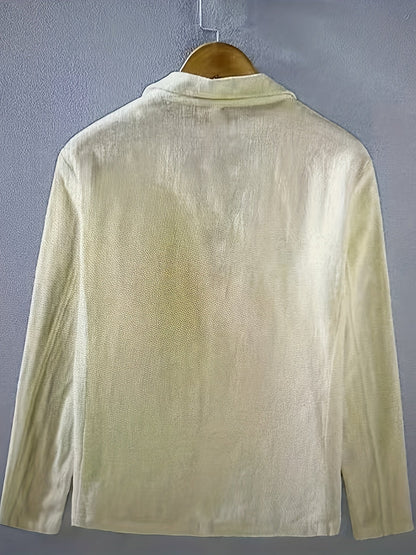 Heren Blazer met Revers en Knoopsluiting Regular Fit