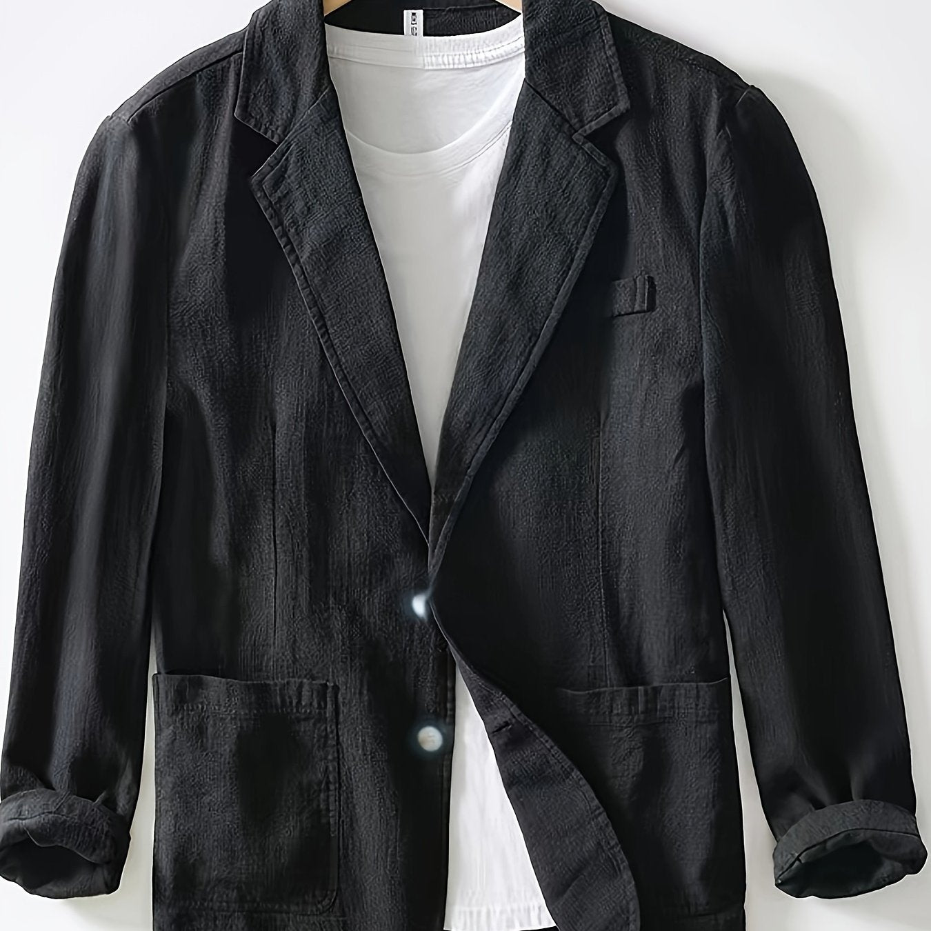Heren Blazer met Revers en Knoopsluiting Regular Fit