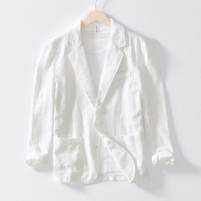 Heren Blazer met Revers en Knoopsluiting Regular Fit Wit