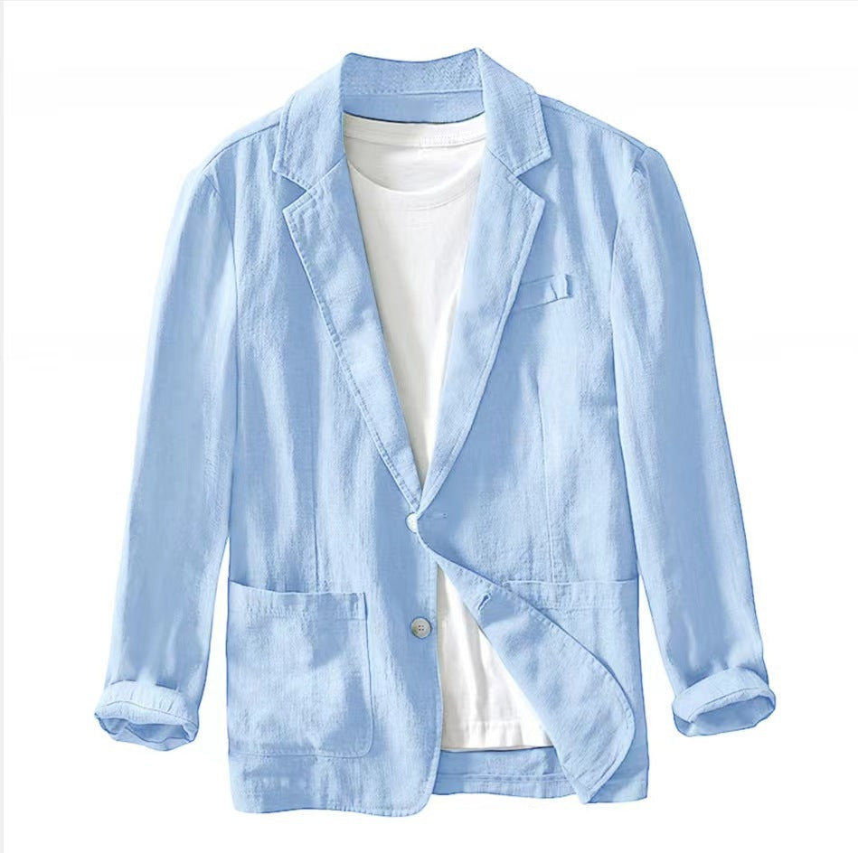 Heren Blazer met Revers en Knoopsluiting Regular Fit Lichtblauw
