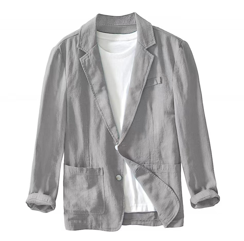 Heren Blazer met Revers en Knoopsluiting Regular Fit Lichtgrijs
