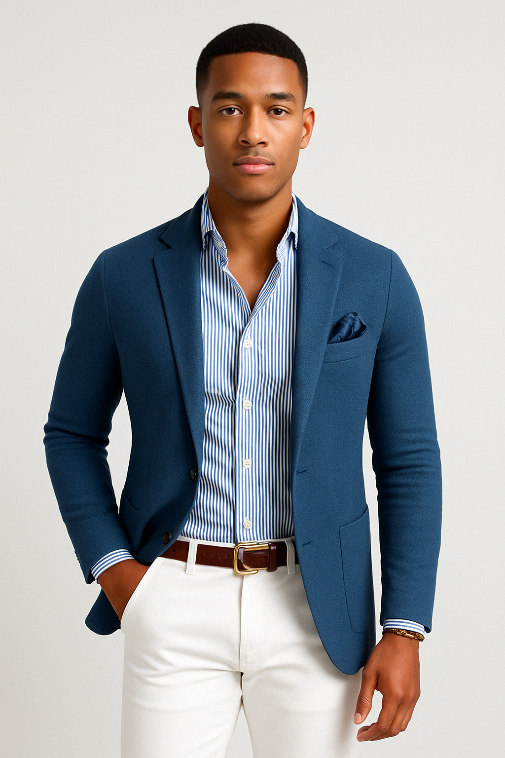 Heren Blazer met Reverskraag, Klepzakken en Lange Mouwen