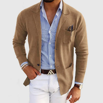 Heren Blazer met Reverskraag, Klepzakken en Lange Mouwen