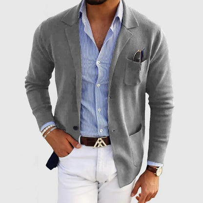Heren Blazer met Reverskraag, Klepzakken en Lange Mouwen