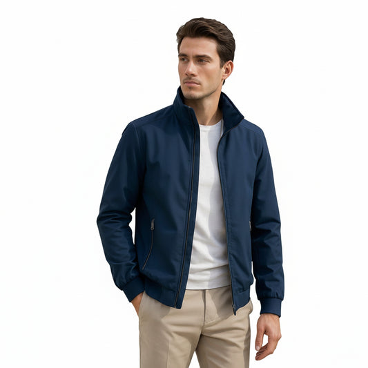 Heren Bomber Jacket met Opstaande Kraag en Ritssluiting