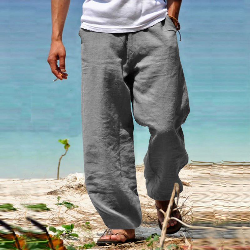 Heren Broek Loose Fit met Trekkoord Grijs