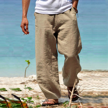Heren Broek Loose Fit met Trekkoord Khaki