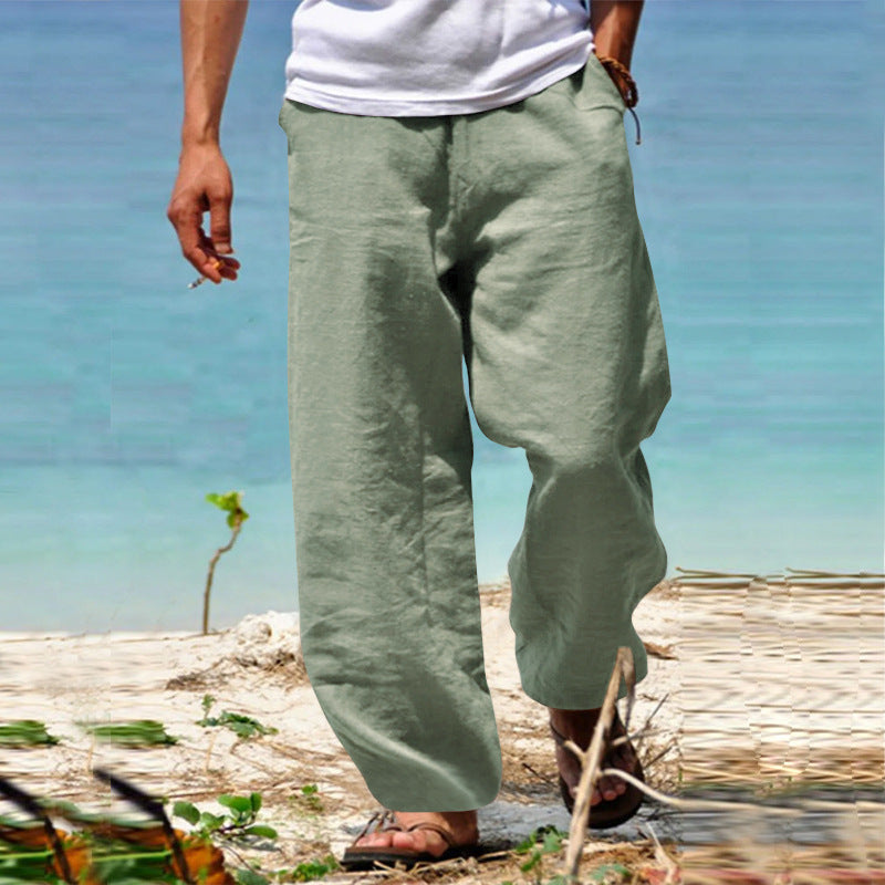 Heren Broek Loose Fit met Trekkoord Groengrijs