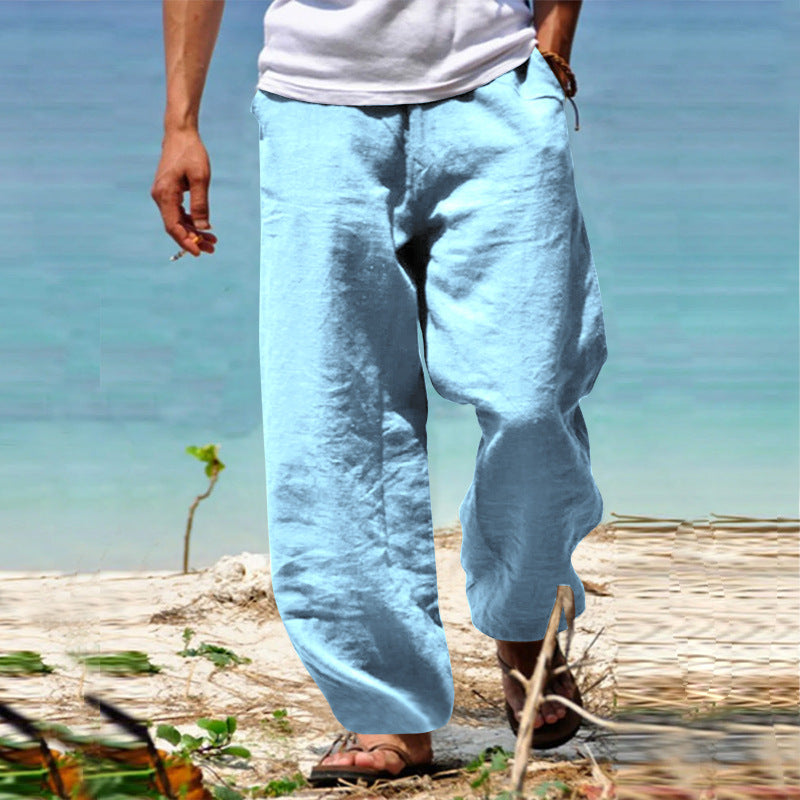 Heren Broek Loose Fit met Trekkoord Lichtblauw