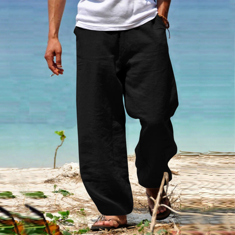 Heren Broek Loose Fit met Trekkoord Zwart