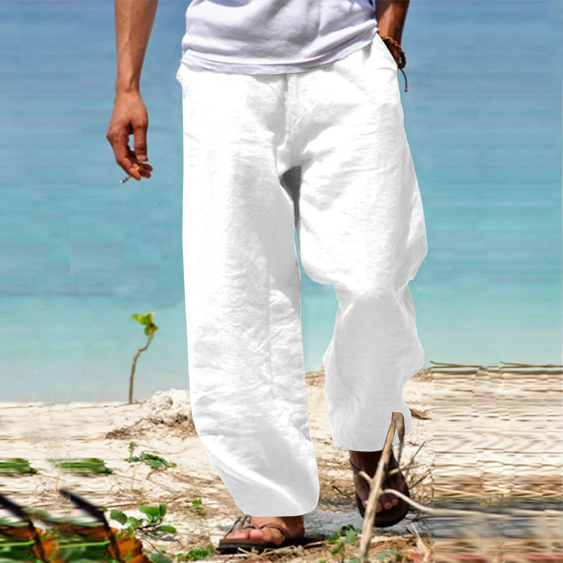 Heren Broek Loose Fit met Trekkoord Wit