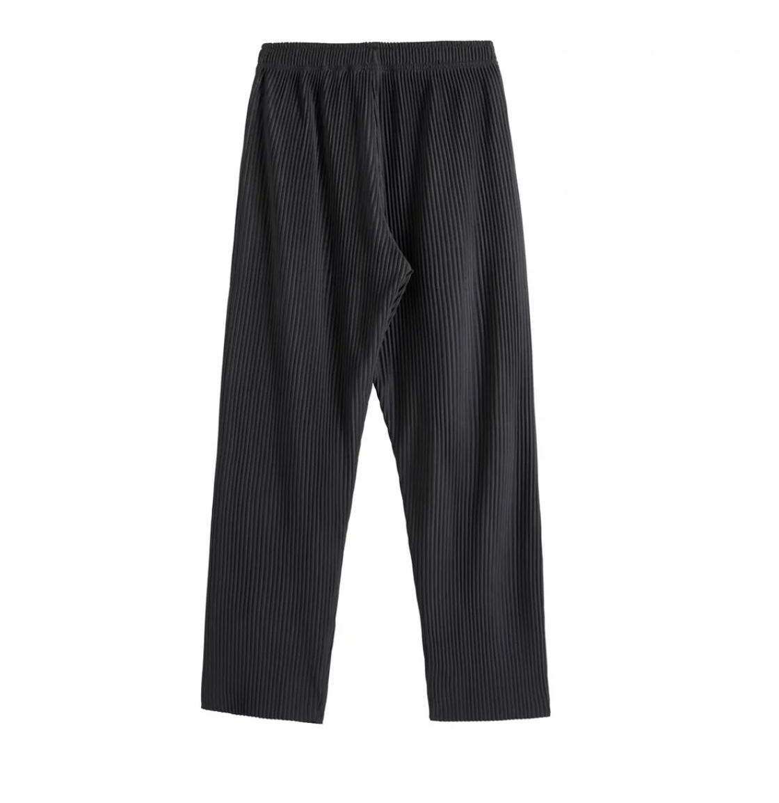 Heren Broek met Geplooide Textuur en Elastische Taille