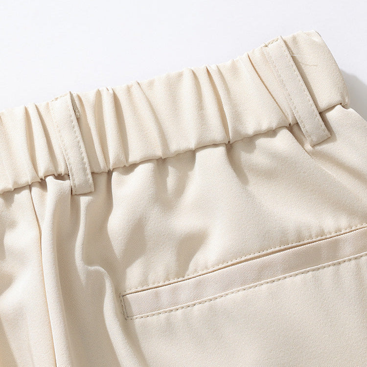 Heren Broek Wide Leg met Plooi en Elastische Tailleband