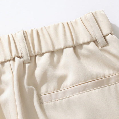 Heren Broek Wide Leg met Plooi en Elastische Tailleband